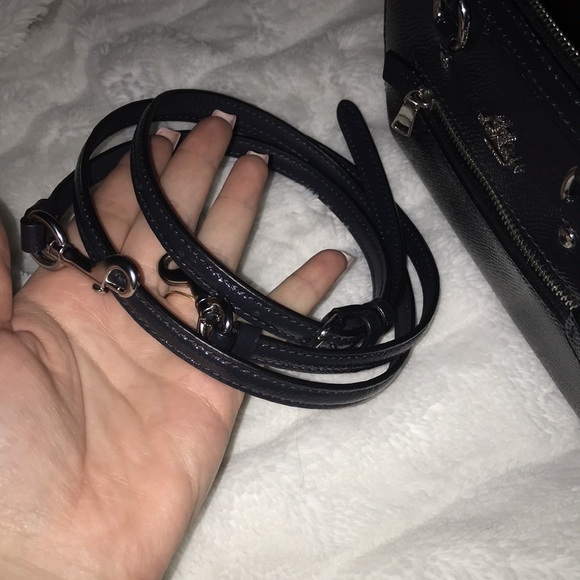 COACH MICRO ROWAN SATCHEL LEATHER CROSSBODY BAG CE631 Midnight Navy - Picture 7 of 7